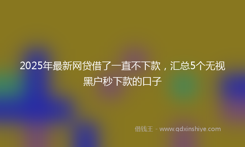 2025年最新网贷借了一直不下款，汇总5个无视黑户秒下款的口子