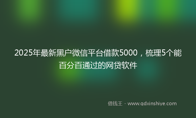 2025年最新黑户微信平台借款5000，梳理5个能百分百通过的网贷软件