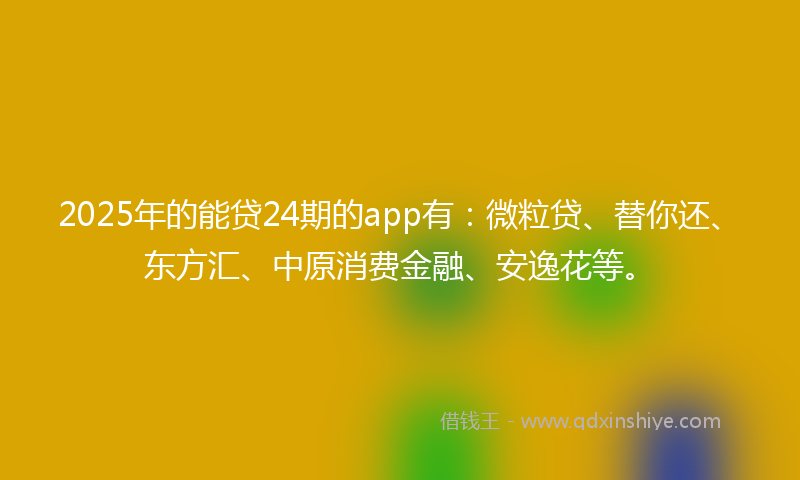 2025年的能贷24期的app有：微粒贷、替你还、东方汇、中原消费金融、安逸花等。