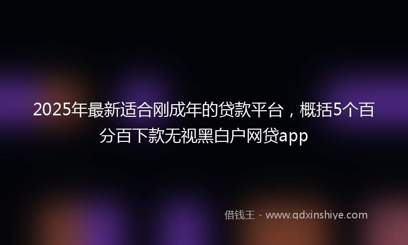 2025年最新适合刚成年的贷款平台，概括5个百分百下款无视黑白户网贷app