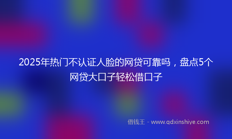 2025年热门不认证人脸的网贷可靠吗，盘点5个网贷大口子轻松借口子
