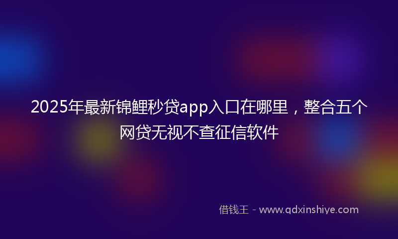 2025年最新锦鲤秒贷app入口在哪里，整合五个网贷无视不查征信软件