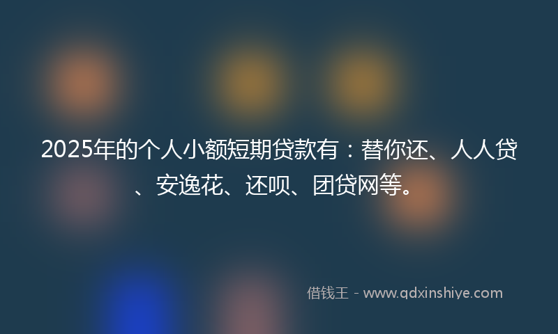 2025年的个人小额短期贷款有：替你还、人人贷、安逸花、还呗、团贷网等。
