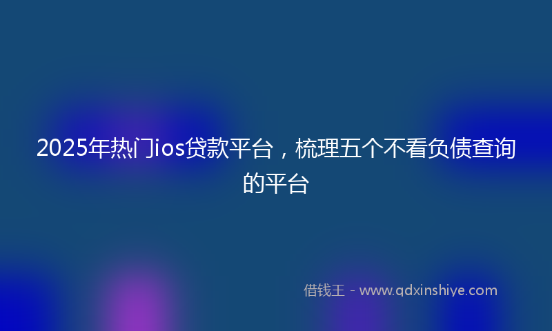 2025年热门ios贷款平台，梳理五个不看负债查询的平台