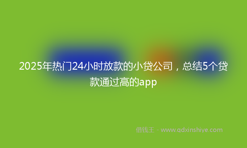 2025年热门24小时放款的小贷公司，总结5个贷款通过高的app
