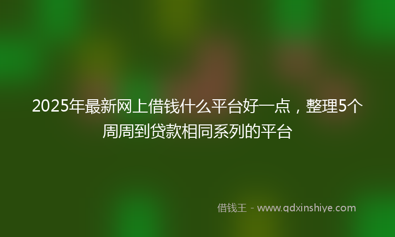 2025年最新网上借钱什么平台好一点，整理5个周周到贷款相同系列的平台