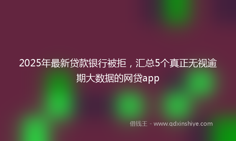 2025年最新贷款银行被拒，汇总5个真正无视逾期大数据的网贷app