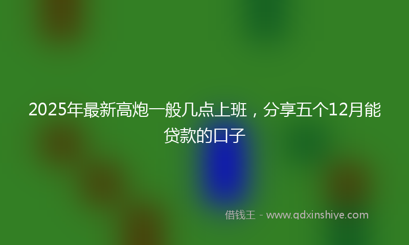 2025年最新高炮一般几点上班，分享五个12月能贷款的口子
