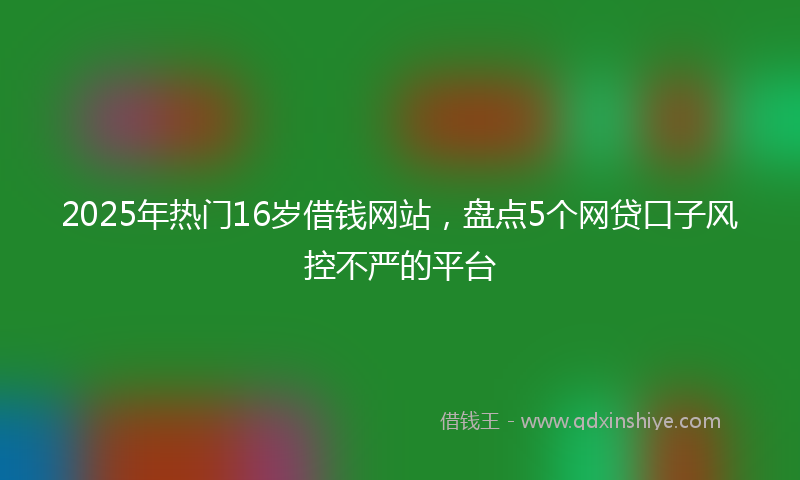 2025年热门16岁借钱网站，盘点5个网贷口子风控不严的平台