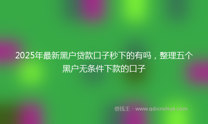 2025年最新黑户贷款口子秒下的有吗，整理五个黑户无条件下款的口子