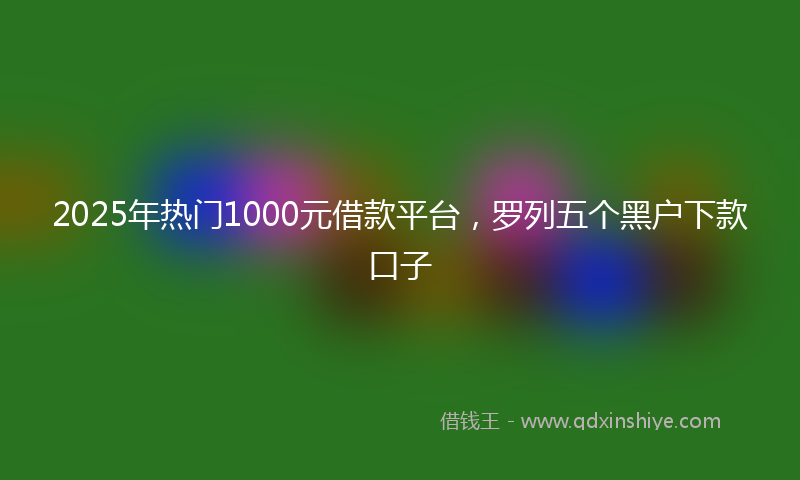 2025年热门1000元借款平台，罗列五个黑户下款口子