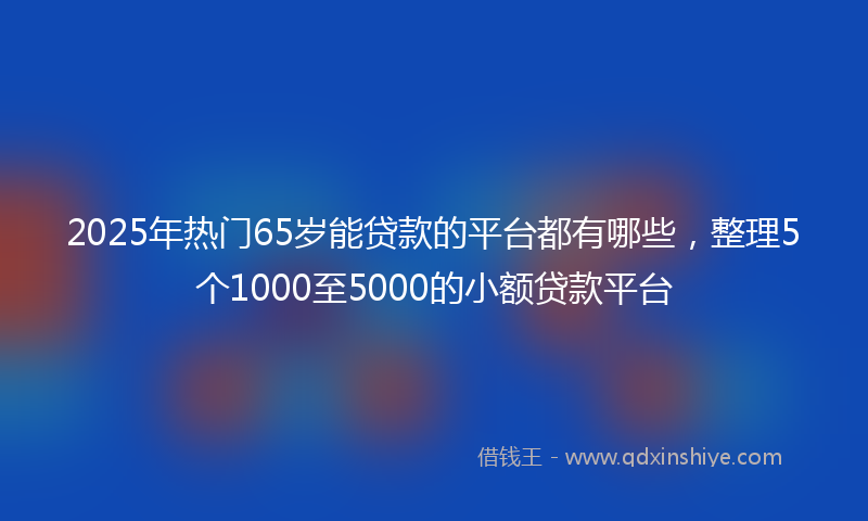 2025年热门65岁能贷款的平台都有哪些，整理5个1000至5000的小额贷款平台
