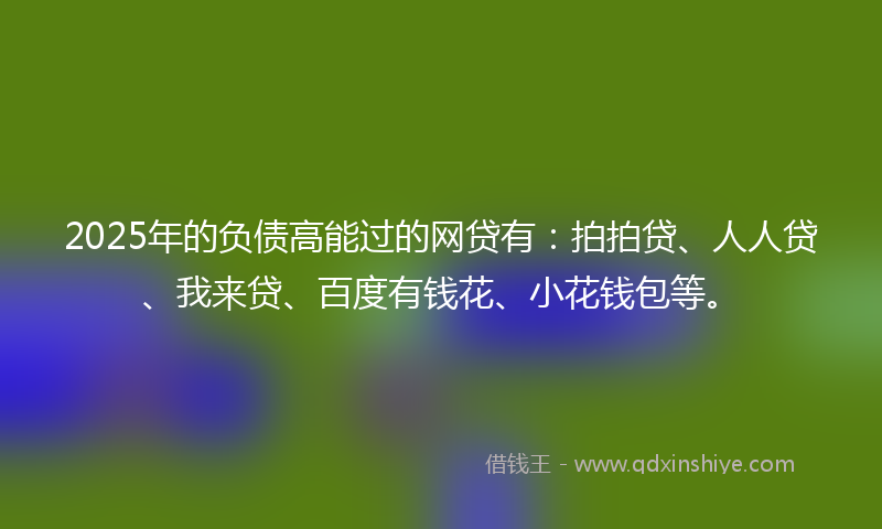 2025年的负债高能过的网贷有：拍拍贷、人人贷、我来贷、百度有钱花、小花钱包等。