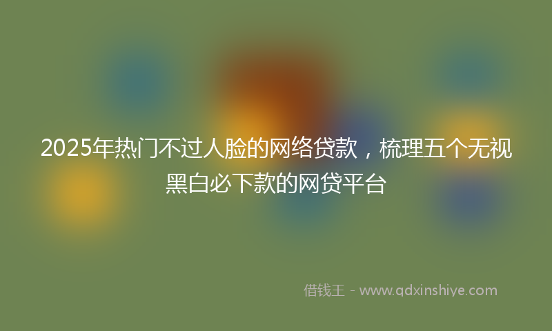 2025年热门不过人脸的网络贷款，梳理五个无视黑白必下款的网贷平台