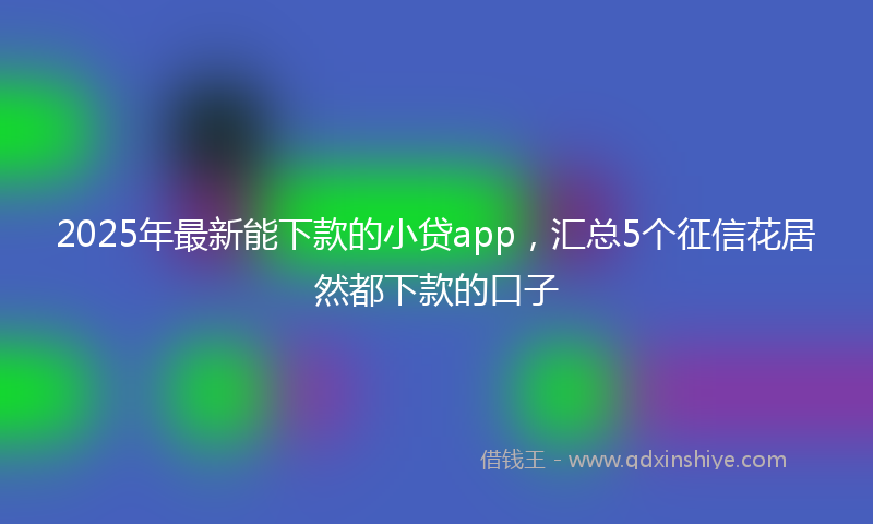 2025年最新能下款的小贷app，汇总5个征信花居然都下款的口子