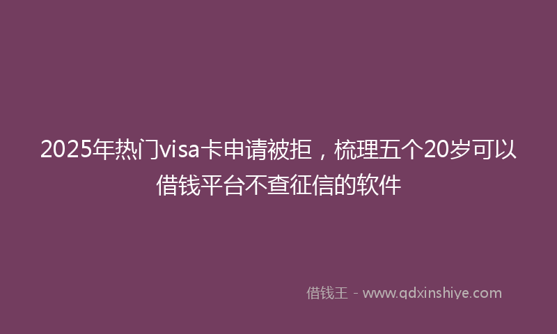 2025年热门visa卡申请被拒，梳理五个20岁可以借钱平台不查征信的软件