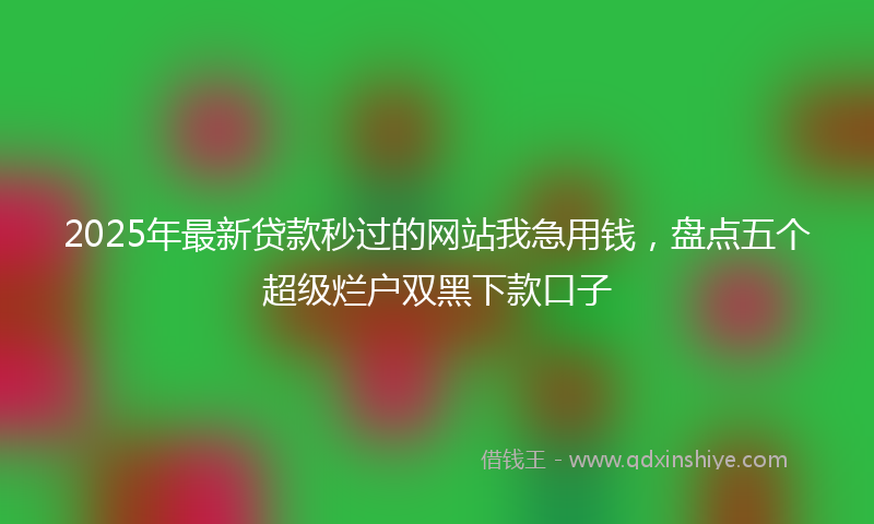 2025年最新贷款秒过的网站我急用钱，盘点五个超级烂户双黑下款口子