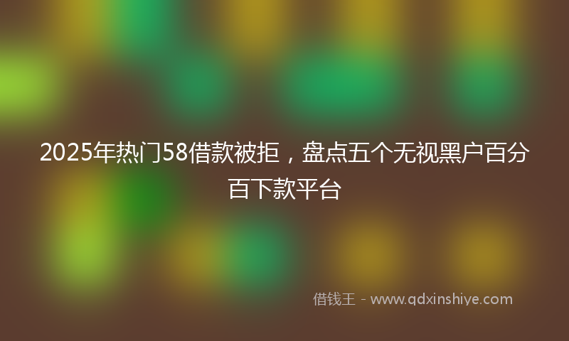 2025年热门58借款被拒，盘点五个无视黑户百分百下款平台