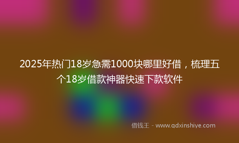 2025年热门18岁急需1000块哪里好借，梳理五个18岁借款神器快速下款软件