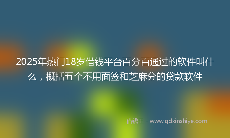 2025年热门18岁借钱平台百分百通过的软件叫什么，概括五个不用面签和芝麻分的贷款软件