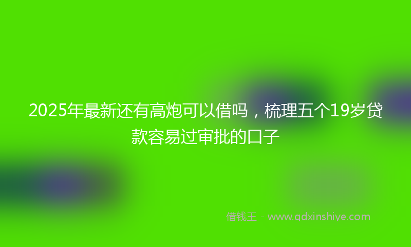 2025年最新还有高炮可以借吗，梳理五个19岁贷款容易过审批的口子