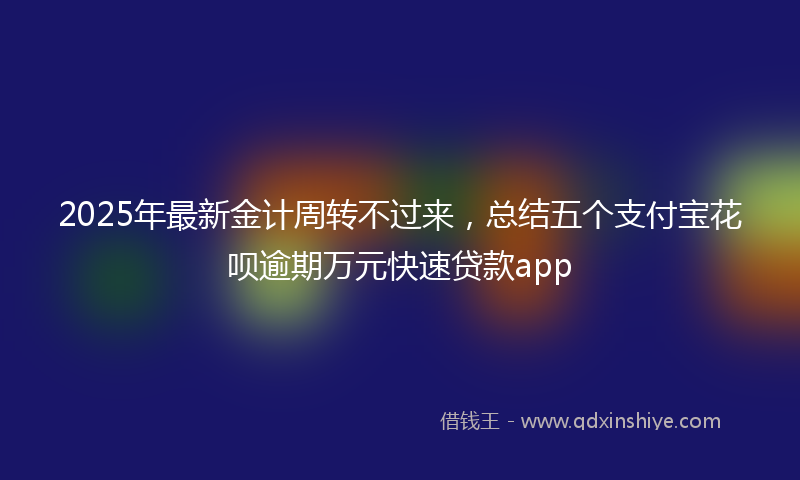 2025年最新金计周转不过来，总结五个支付宝花呗逾期万元快速贷款app