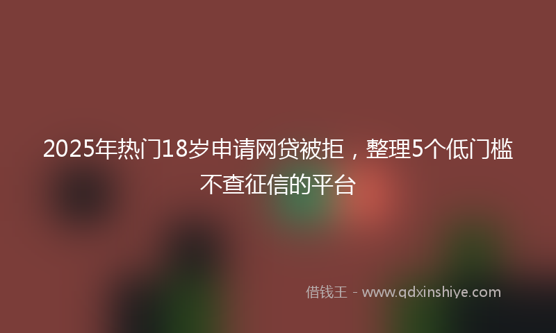 2025年热门18岁申请网贷被拒，整理5个低门槛不查征信的平台