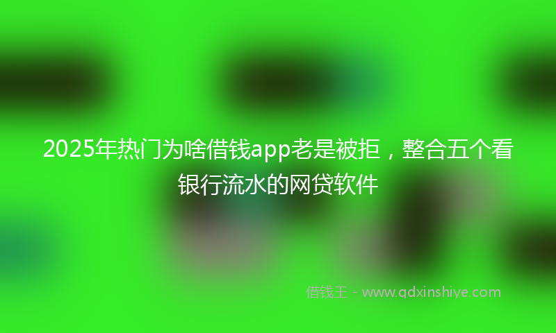 2025年热门为啥借钱app老是被拒，整合五个看银行流水的网贷软件