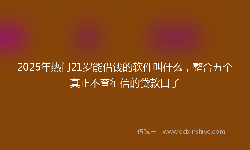 2025年热门21岁能借钱的软件叫什么，整合五个真正不查征信的贷款口子