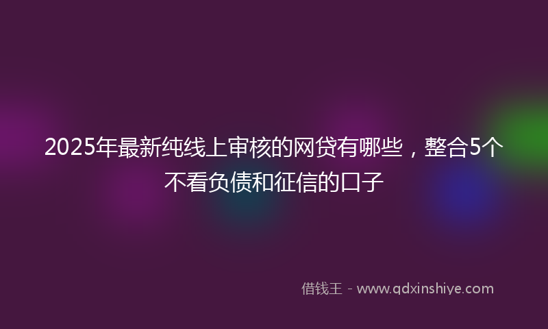 2025年最新纯线上审核的网贷有哪些，整合5个不看负债和征信的口子