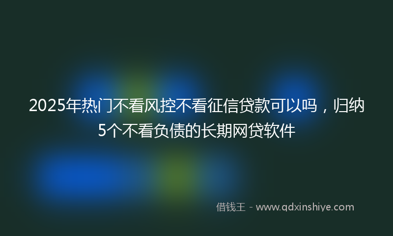 2025年热门不看风控不看征信贷款可以吗，归纳5个不看负债的长期网贷软件