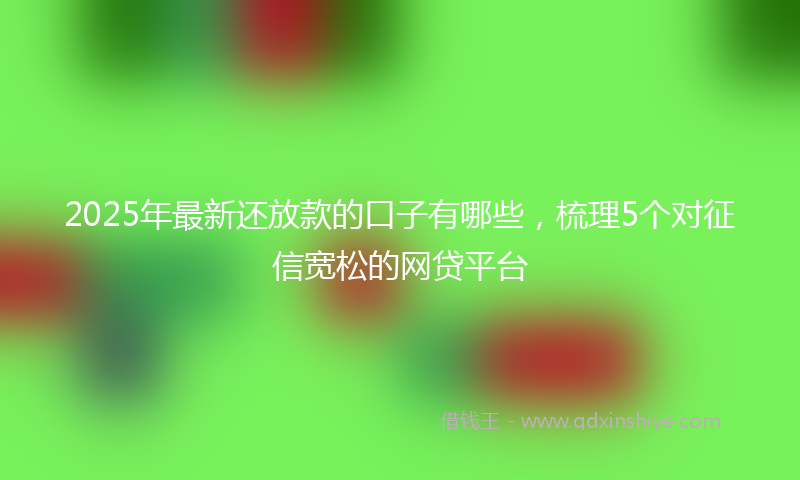 2025年最新还放款的口子有哪些，梳理5个对征信宽松的网贷平台