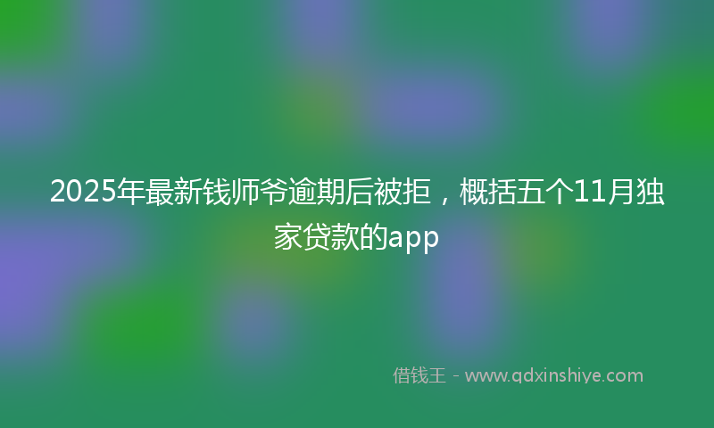 2025年最新钱师爷逾期后被拒，概括五个11月独家贷款的app