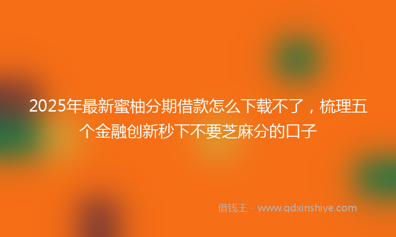 2025年最新蜜柚分期借款怎么下载不了，梳理五个金融创新秒下不要芝麻分的口子