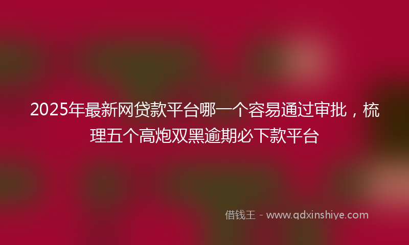2025年最新网贷款平台哪一个容易通过审批，梳理五个高炮双黑逾期必下款平台