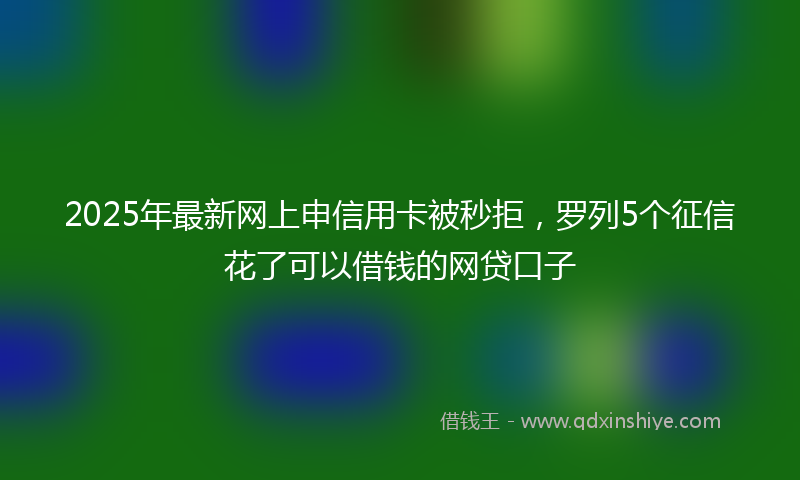 2025年最新网上申信用卡被秒拒，罗列5个征信花了可以借钱的网贷口子
