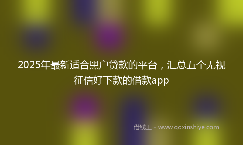 2025年最新适合黑户贷款的平台，汇总五个无视征信好下款的借款app