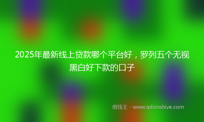 2025年最新线上贷款哪个平台好，罗列五个无视黑白好下款的口子