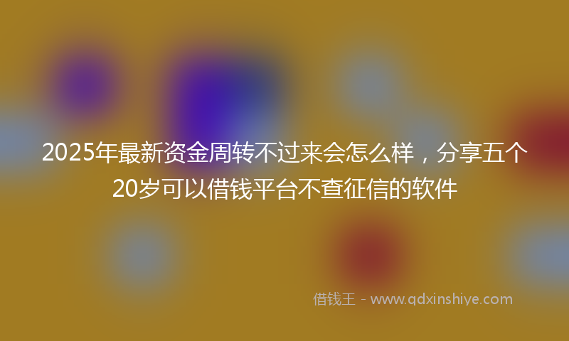 2025年最新资金周转不过来会怎么样，分享五个20岁可以借钱平台不查征信的软件