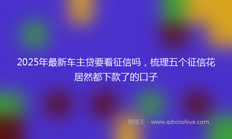2025年最新车主贷要看征信吗，梳理五个征信花居然都下款了的口子