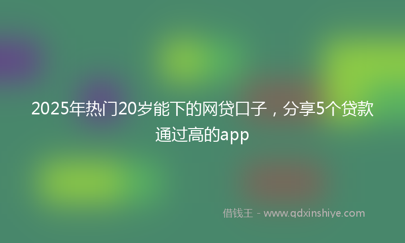 2025年热门20岁能下的网贷口子，分享5个贷款通过高的app
