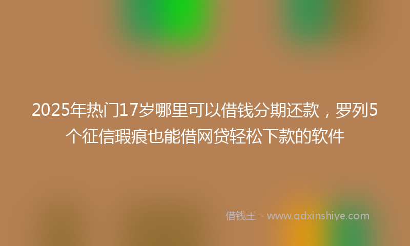 2025年热门17岁哪里可以借钱分期还款，罗列5个征信瑕疵也能借网贷轻松下款的软件