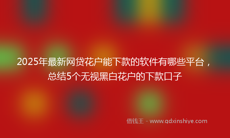 2025年最新网贷花户能下款的软件有哪些平台，总结5个无视黑白花户的下款口子