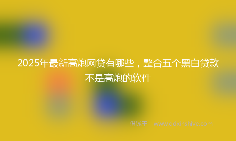 2025年最新高炮网贷有哪些,整合五个黑白贷款不是高炮的软件