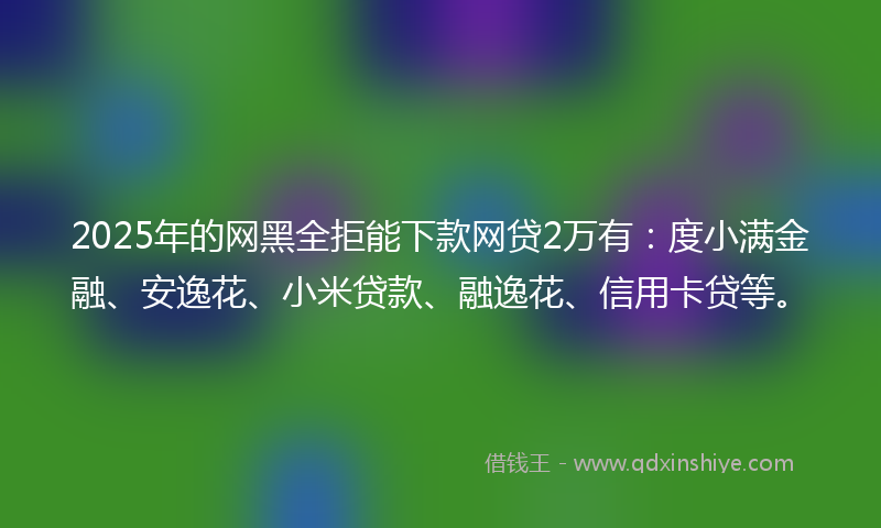 2025年的网黑全拒能下款网贷2万有：度小满金融、安逸花、小米贷款、融逸花、信用卡贷等。