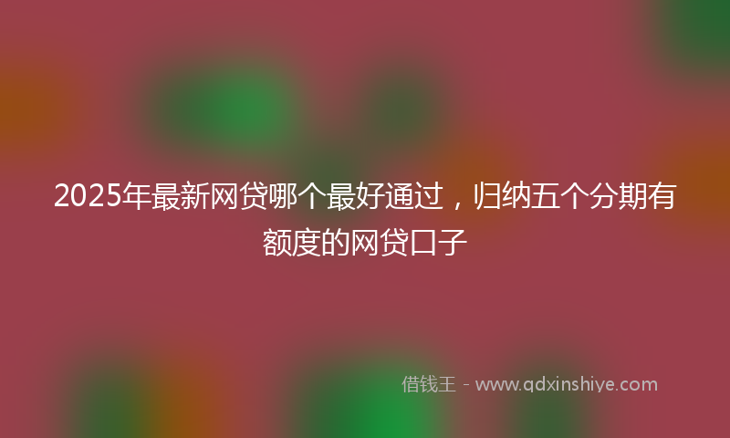 2025年最新网贷哪个最好通过，归纳五个分期有额度的网贷口子