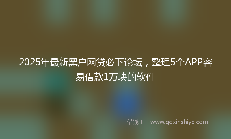 2025年最新黑户网贷必下论坛，整理5个APP容易借款1万块的软件