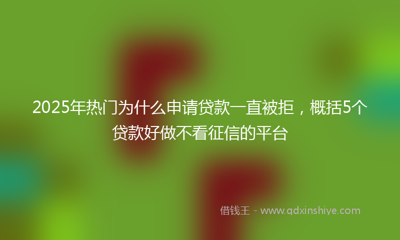 2025年热门为什么申请贷款一直被拒，概括5个贷款好做不看征信的平台