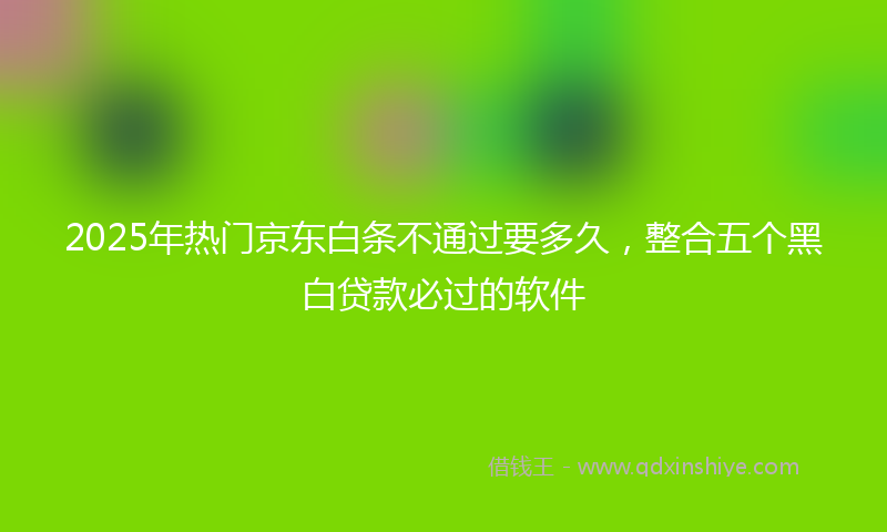 2025年热门京东白条不通过要多久，整合五个黑白贷款必过的软件