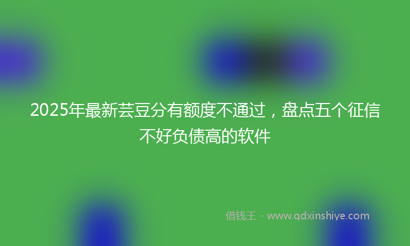 2025年最新芸豆分有额度不通过，盘点五个征信不好负债高的软件